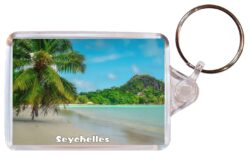 Seychelles - Double Sided Large Keyring Key Fob Chain Ring Gift Present Souvenir 20S5
