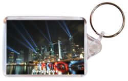 Singapore - Double Sided Large Keyring Key Fob Chain Ring Gift Present Souvenir 20S2