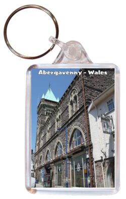 Abergavenny - Wales - Double Sided Large Keyring Key Fob Chain Ring Gift Present Souvenir 20W1