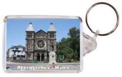 Abergavenny - Wales - Double Sided Large Keyring Key Fob Chain Ring Gift Present Souvenir 20W2