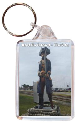Amelia Island - Florida - USA - Double Sided Large Keyring Key Fob Chain Ring Gift Present Souvenir 20US2