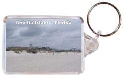 Amelia Island - Florida - USA - Double Sided Large Keyring Key Fob Chain Ring Gift Present Souvenir 20US3