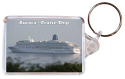 Aurora - Cruise Ship - Double Sided Large Keyring Key Fob Chain Ring Gift Present Souvenir
