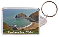Cardigan Bay - Wales - Double Sided Large Keyring Key Fob Chain Ring Gift Present Souvenir 20W4