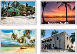 Dominican Republic - Caribbean - 4 PACK - Jumbo Fridge Magnet Souvenir Gift Present
