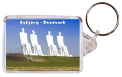 Esbjerg - Denmark - Double Sided Large Keyring Key Fob Chain Ring Gift Present Souvenir 20D1