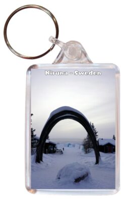 Kiruna - Sweden - Double Sided Large Keyring Key Fob Chain Ring Gift Present Souvenir 20S1