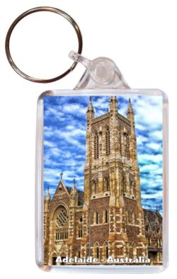 Adelaide - Australia - Double Sided Large Keyring Key Fob Chain Ring Gift Present Souvenir 20A1