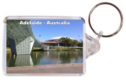 Adelaide - Australia - Double Sided Large Keyring Key Fob Chain Ring Gift Present Souvenir 20A4