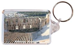 Athens - Greece - Double Sided Large Keyring Key Fob Chain Ring Gift Present Souvenir 20G7