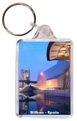 Bilbao - Spain - Double Sided Large Keyring Key Fob Chain Ring Gift Present Souvenir 20S6