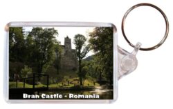 Bran Castle - Romania - Double Sided Large Keyring Key Fob Chain Ring Gift Present Souvenir 20R1