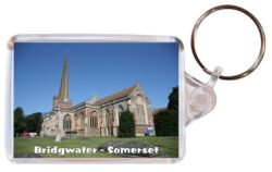 Bridgwater - Somerset - Double Sided Large Keyring Key Fob Chain Ring Gift Present Souvenir 20E1