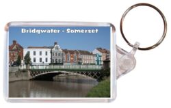 Bridgwater - Somerset - Double Sided Large Keyring Key Fob Chain Ring Gift Present Souvenir 20E2