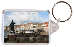 Brielle - Holland/Netherlands - Double Sided Large Keyring Key Fob Chain Ring Gift Present Souvenir 20H1