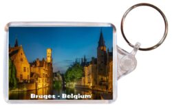 Bruges - Belgium - Double Sided Large Keyring Key Fob Chain Ring Gift Present Souvenir 20B7