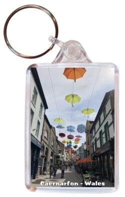 Caernarfon - Wales - Double Sided Large Keyring Key Fob Chain Ring Gift Present Souvenir 20W2