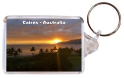 Cairns - Australia - Double Sided Large Keyring Key Fob Chain Ring Gift Present Souvenir 20A1
