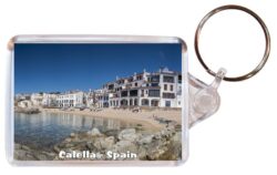 Calella - Spain - Double Sided Large Keyring Key Fob Chain Ring Gift Present Souvenir 20S1