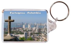 Cartagena - Colombia - Double Sided Large Keyring Key Fob Chain Ring Gift Present Souvenir 20C2