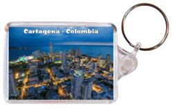 Cartagena - Colombia - Double Sided Large Keyring Key Fob Chain Ring Gift Present Souvenir 20C4