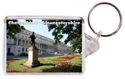 Cheltenham - Gloucestershire - Double Sided Large Keyring Key Fob Chain Ring Gift Present Souvenir 20E1