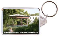 Cheltenham - Gloucestershire - Double Sided Large Keyring Key Fob Chain Ring Gift Present Souvenir 20E3