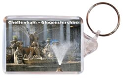 Cheltenham - Gloucestershire - Double Sided Large Keyring Key Fob Chain Ring Gift Present Souvenir 20E4