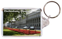 Cheltenham - Gloucestershire - Double Sided Large Keyring Key Fob Chain Ring Gift Present Souvenir 20E5