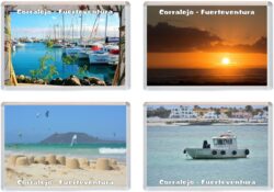 Corralejo - Fuerteventura - Spain - 4 PACK - Jumbo Fridge Magnet Souvenir Gift Present
