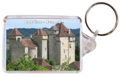Correz - France - Double Sided Large Keyring Key Fob Chain Ring Gift Present Souvenir 20F3