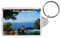 Crete - Greece - Double Sided Large Keyring Key Fob Chain Ring Gift Present Souvenir 20G10