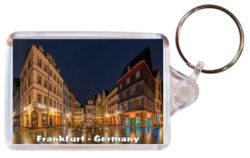 Frankfurt - Germany - Double Sided Large Keyring Key Fob Chain Ring Gift Present Souvenir 20G6