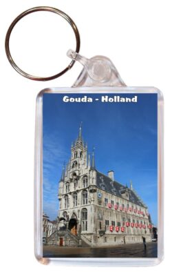 Gouda - Holland/Netherlands - Double Sided Large Keyring Key Fob Chain Ring Gift Present Souvenir 20H1