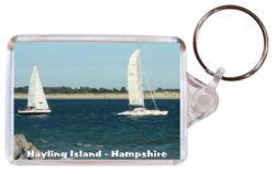 Hayling Island - Hampshire - Double Sided Large Keyring Key Fob Chain Ring Gift Present Souvenir 20E2