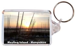 Hayling Island - Hampshire - Double Sided Large Keyring Key Fob Chain Ring Gift Present Souvenir 20E3