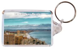 La Manga - Spain - Double Sided Large Keyring Key Fob Chain Ring Gift Present Souvenir 20S1
