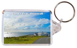 Land's End - Cornwall - Double Sided Large Keyring Key Fob Chain Ring Gift Present Souvenir 20E1