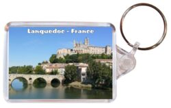 Languedoc - France - Double Sided Large Keyring Key Fob Chain Ring Gift Present Souvenir 20F2