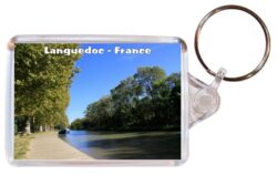 Languedoc - France - Double Sided Large Keyring Key Fob Chain Ring Gift Present Souvenir 20F3