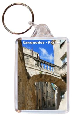 Languedoc - France - Double Sided Large Keyring Key Fob Chain Ring Gift Present Souvenir 20F4