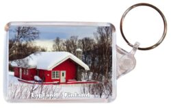 Lapland - Finland - Double Sided Large Keyring Key Fob Chain Ring Gift Present Souvenir 20F2