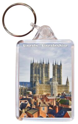 Lincoln Cathedral - Lincolnshire - Double Sided Large Keyring Key Fob Chain Ring Gift Present Souvenir 20E5