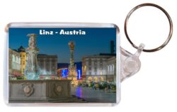 Linz - Austria - Double Sided Large Keyring Key Fob Chain Ring Gift Present Souvenir 20A1