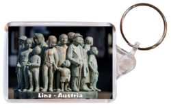 Linz - Austria - Double Sided Large Keyring Key Fob Chain Ring Gift Present Souvenir 20A2
