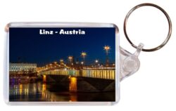 Linz - Austria - Double Sided Large Keyring Key Fob Chain Ring Gift Present Souvenir 20A4