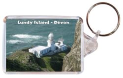 Lundy Island - Devon - Double Sided Large Keyring Key Fob Chain Ring Gift Present Souvenir 20E1