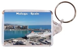 Malaga - Costa del Sol - Spain - Double Sided Large Keyring Key Fob Chain Ring Gift Present Souvenir 20S1