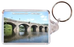 Monmouth - Wales - Double Sided Large Keyring Key Fob Chain Ring Gift Present Souvenir 20W1