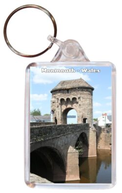 Monmouth - Wales - Double Sided Large Keyring Key Fob Chain Ring Gift Present Souvenir 20W3